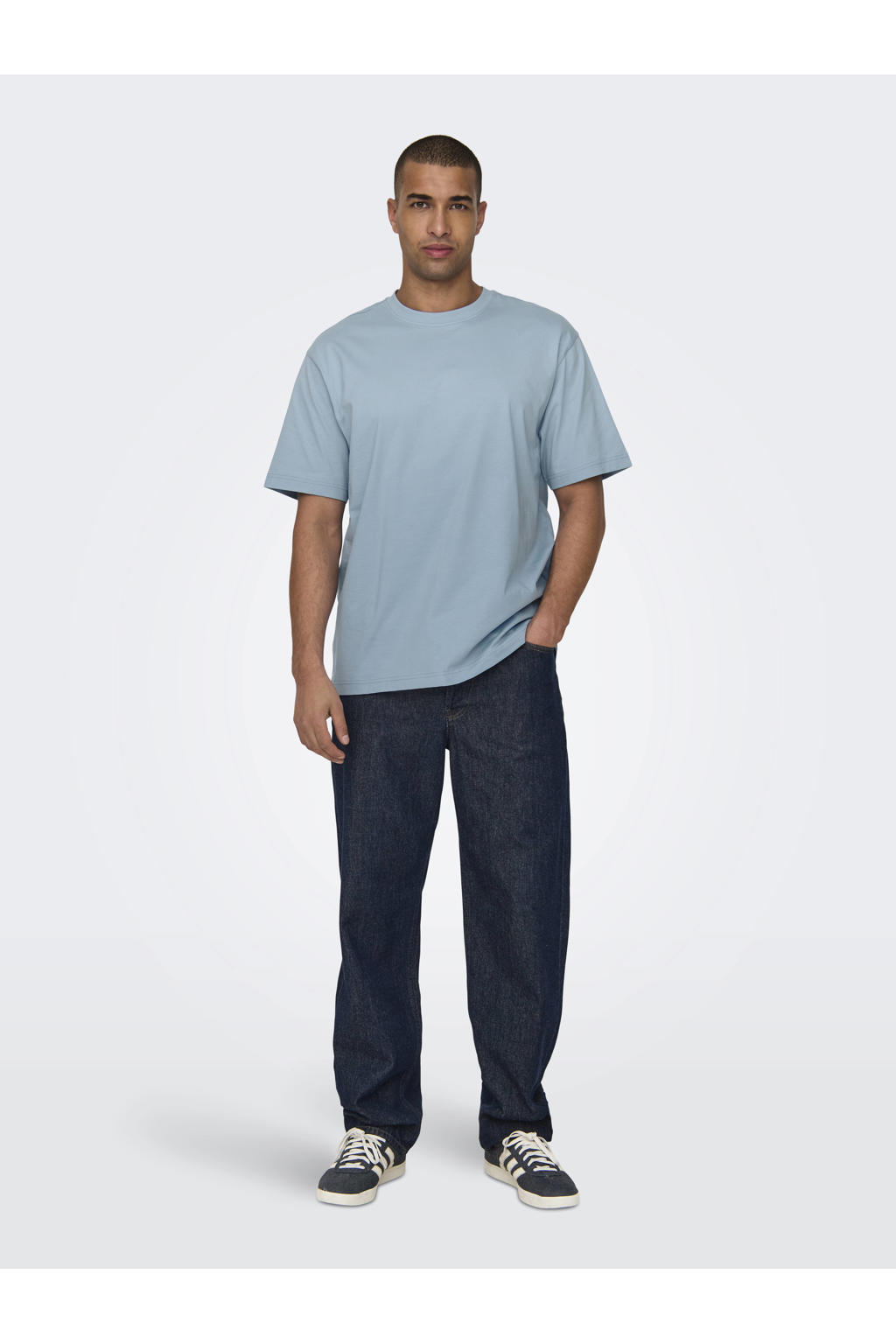 ONLY & SONS relaxed T-shirt blauw