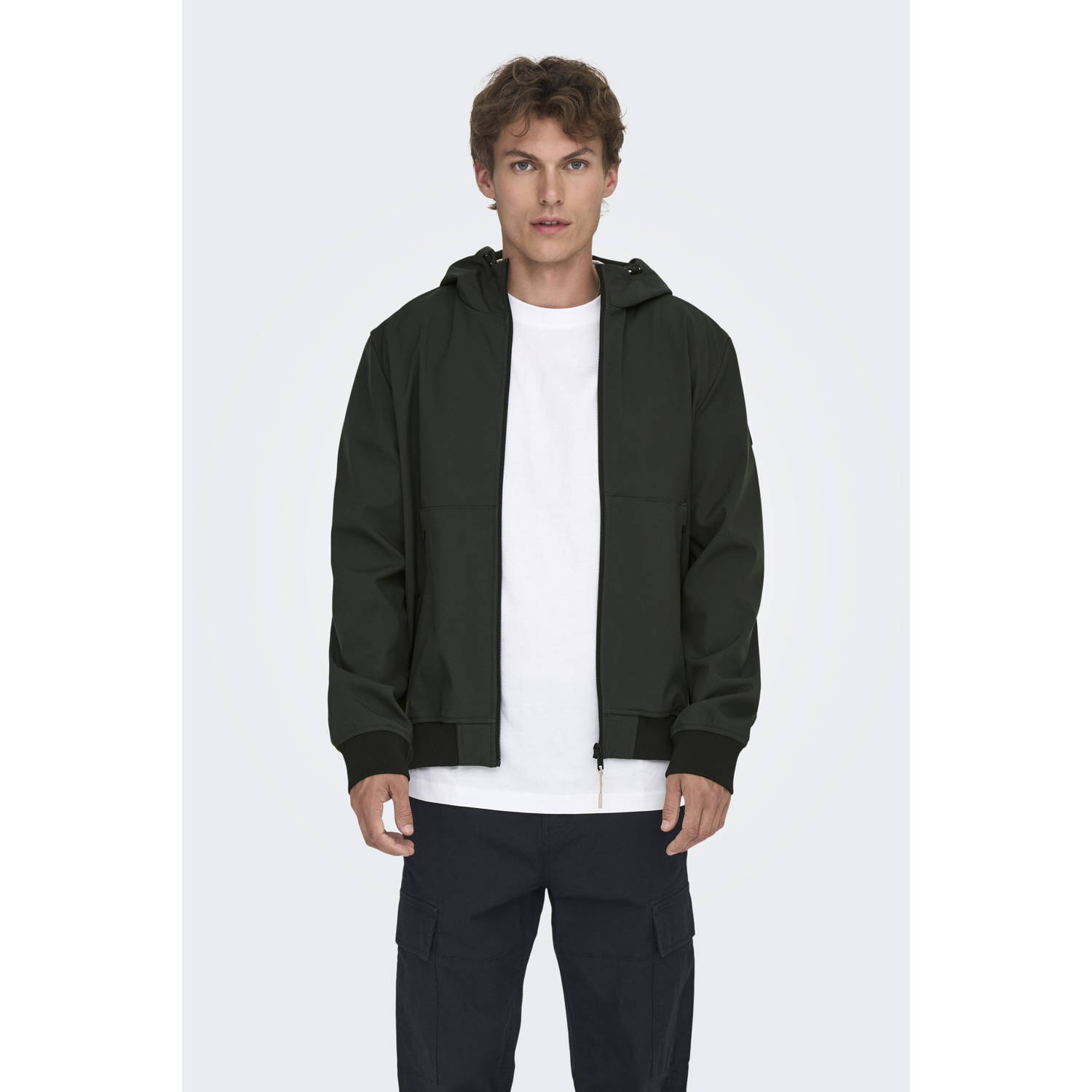 ONLY & SONS softshell jas donkergroen