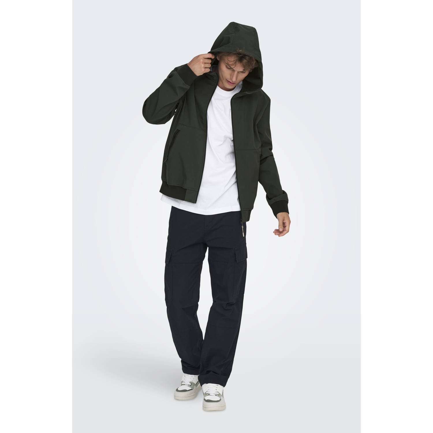 ONLY & SONS softshell jas donkergroen