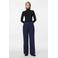 PIECES wide leg high waist broek marineblauw