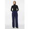PIECES wide leg high waist broek marineblauw