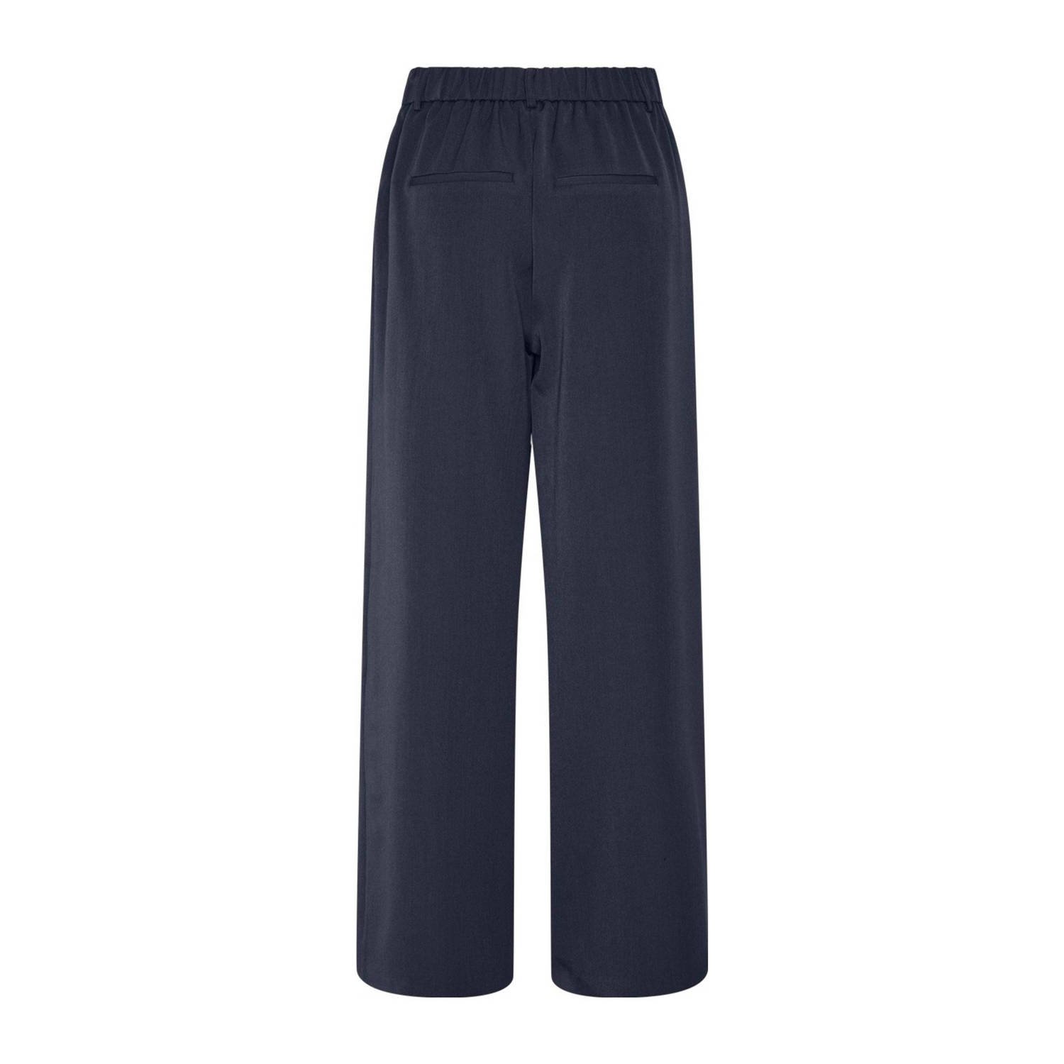 PIECES wide leg high waist broek marine