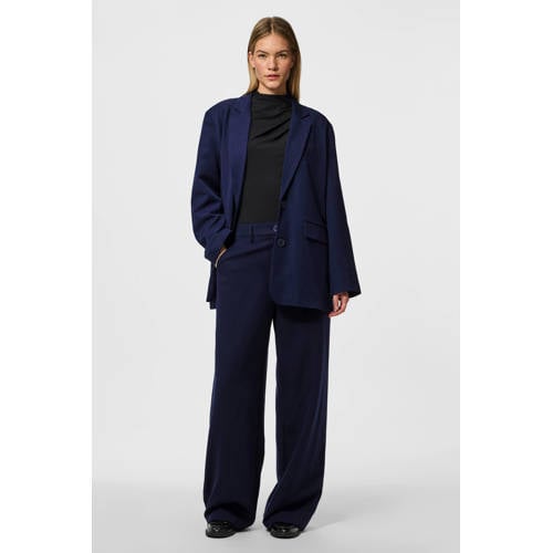 PIECES wide leg high waist broek marine afbeelding