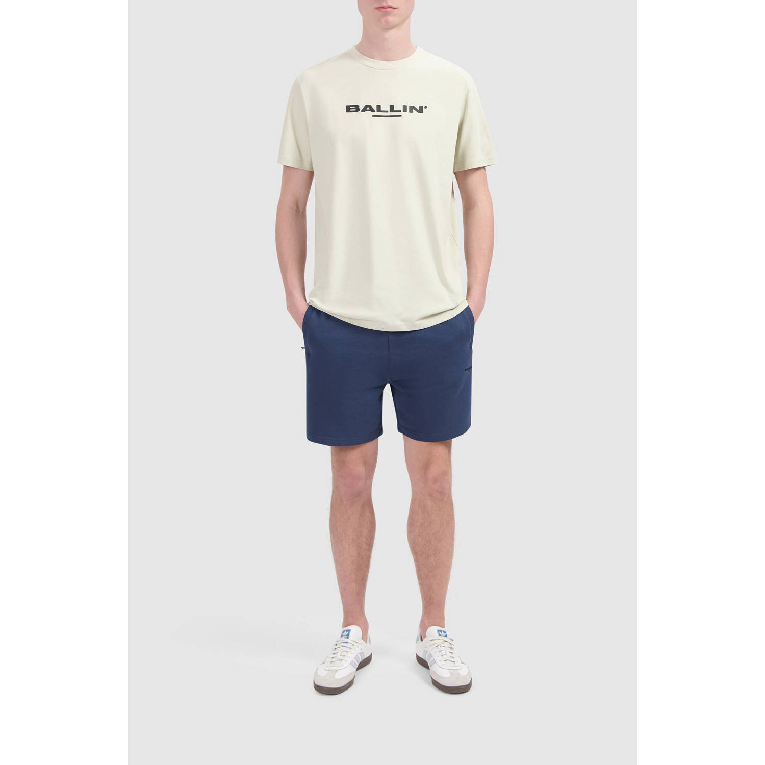 Ballin regular sweatshort donkerblauw