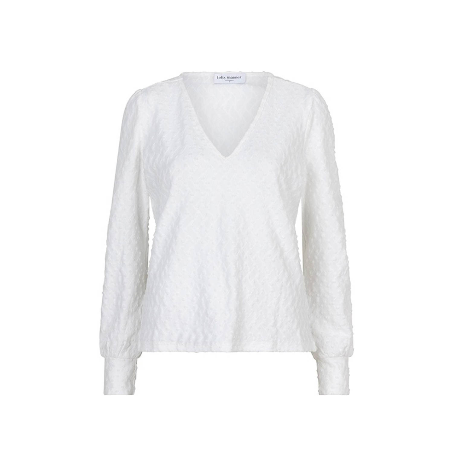 Lofty Manner Jet Top Lange Mouw White Dames