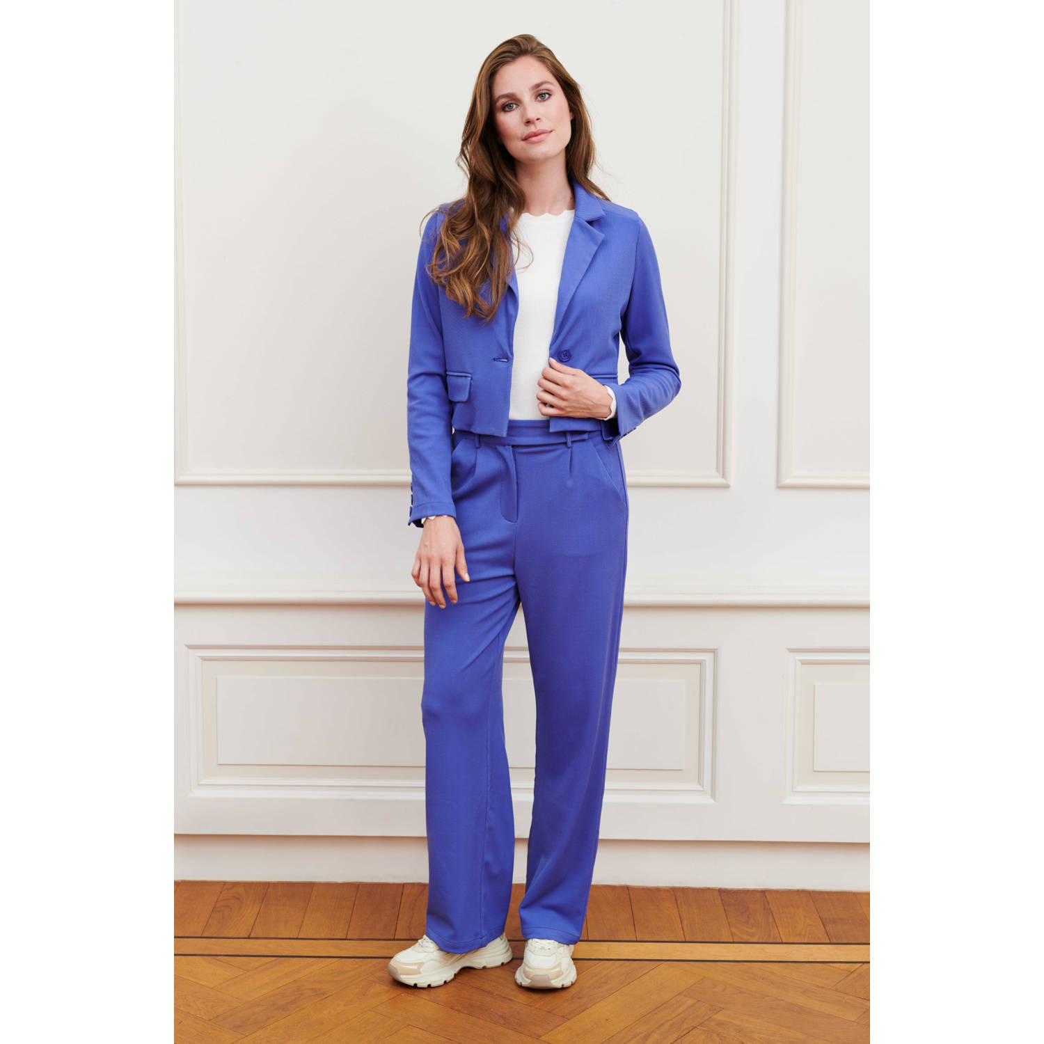 Lofty Manner straight high waist broek blauw