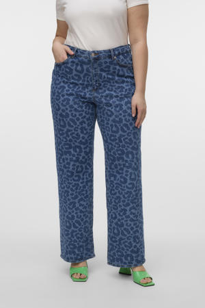 high waist wide leg jeans medium blue denim