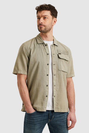 regular overhemd van linnen groen