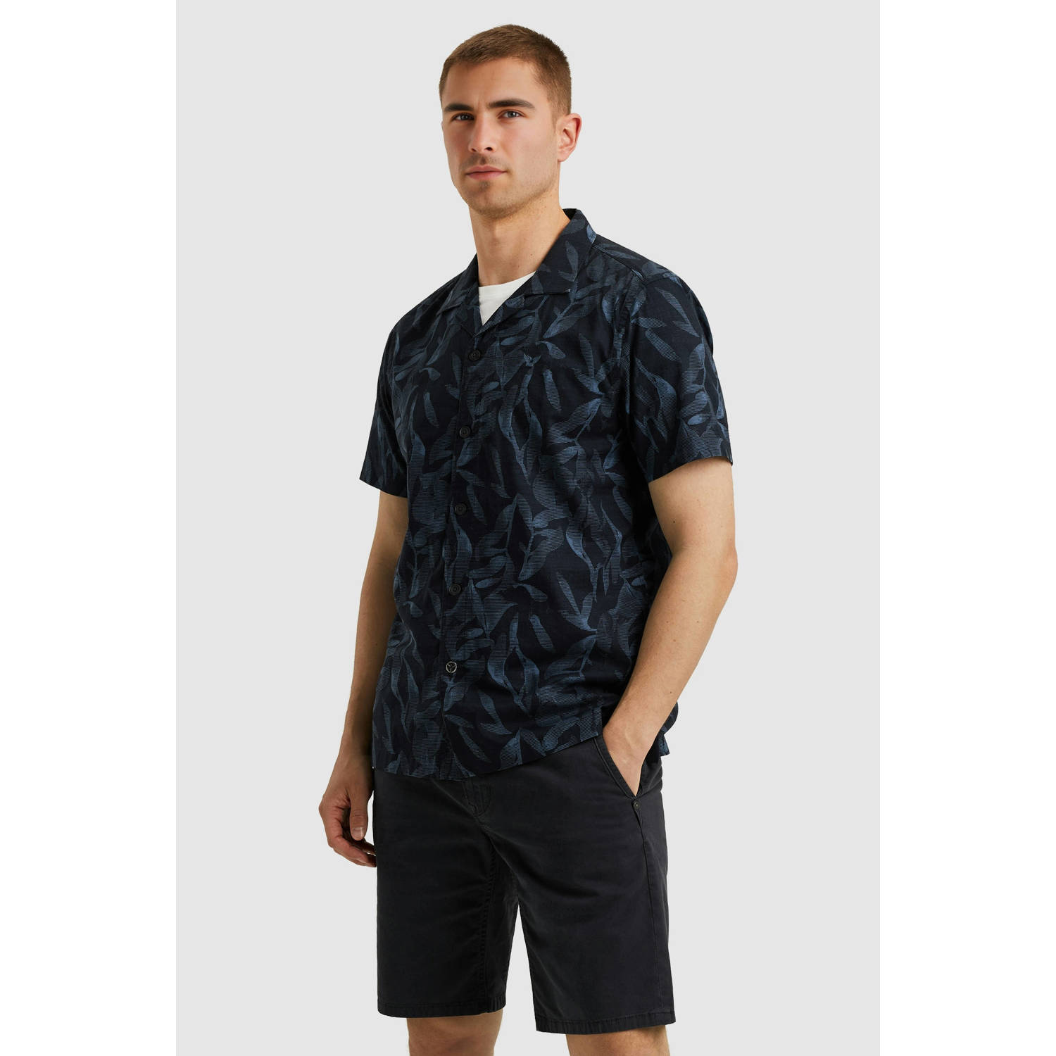 PME Legend casual overhemd donkerblauw