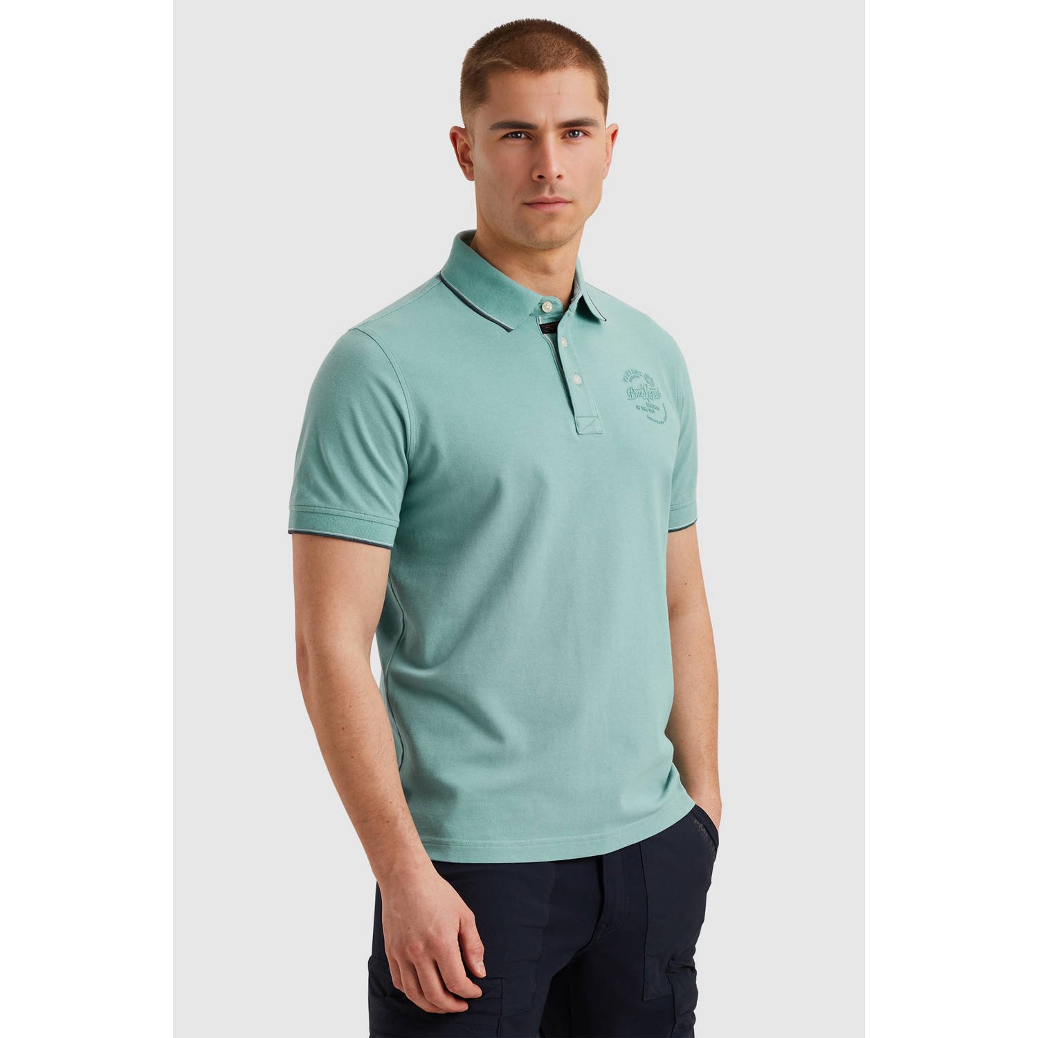 PME LEGEND Heren Polo's & T-shirts Stretch Pique Package Blauw