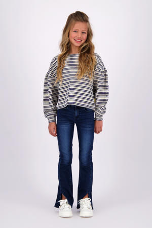 flared fit jeans dark blue denim