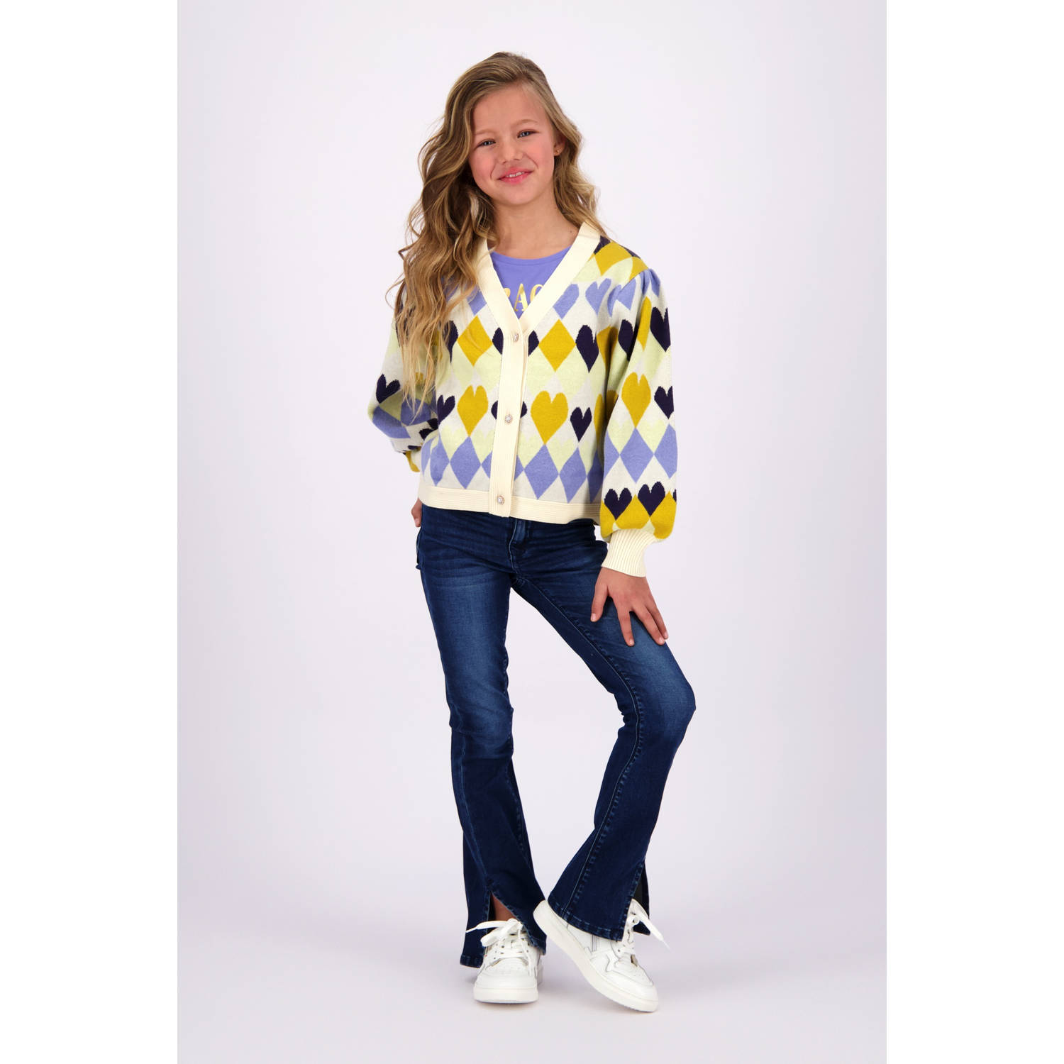 Vingino flared fit jeans dark blue denim