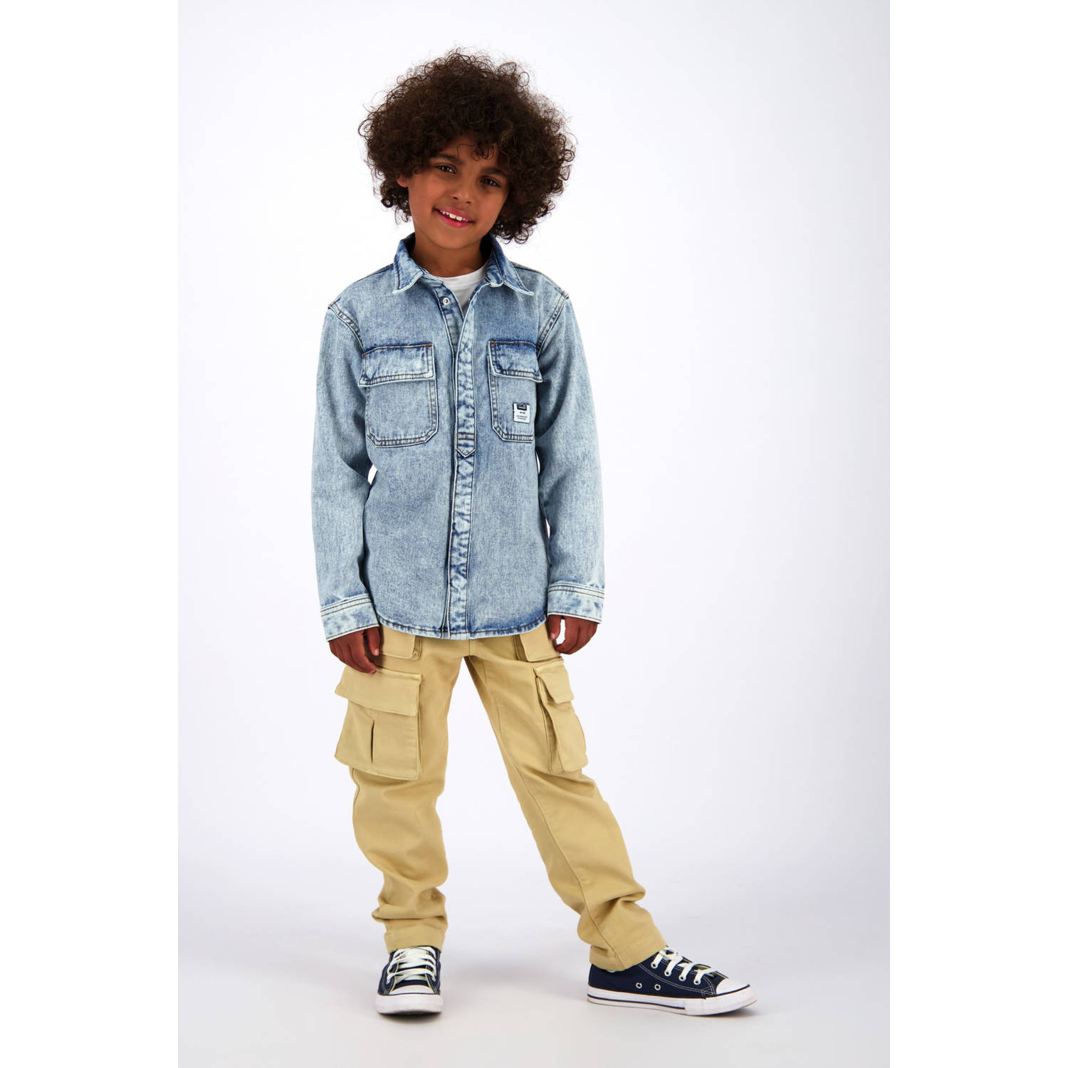 Vingino overhemd light blue denim