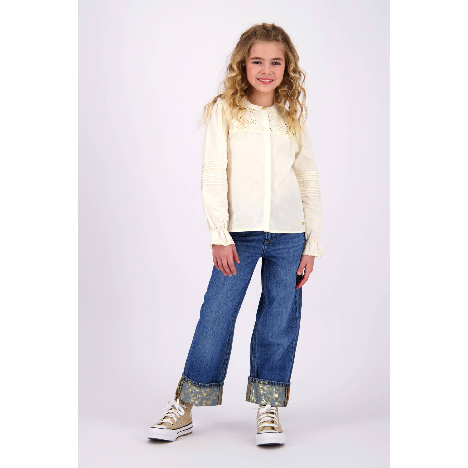 Vingino wide leg regular waist jeans medium blue denim