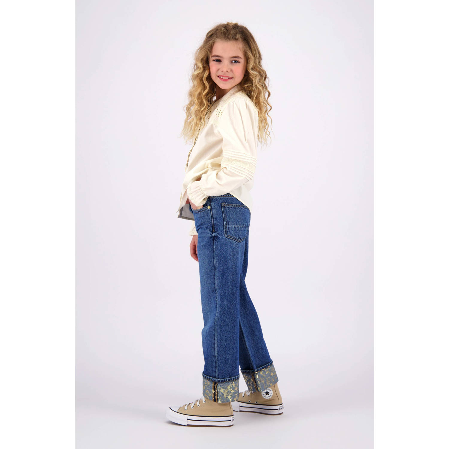 Vingino wide leg regular waist jeans medium blue denim
