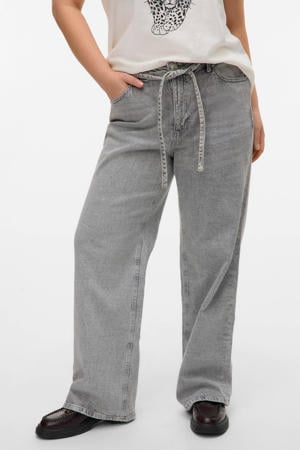 high waist wide leg jeans grey denim