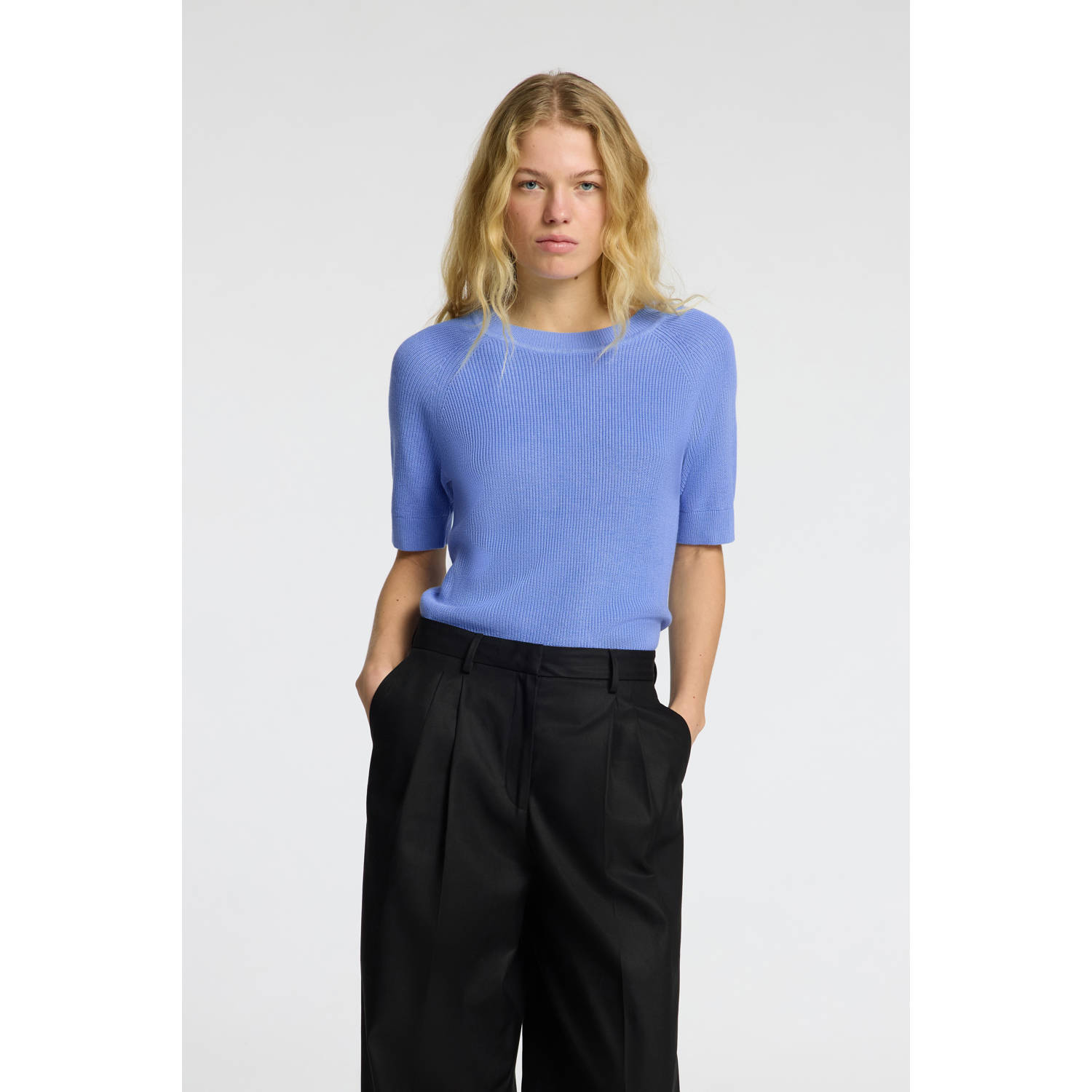 SELECTED FEMME top blauw gebreid