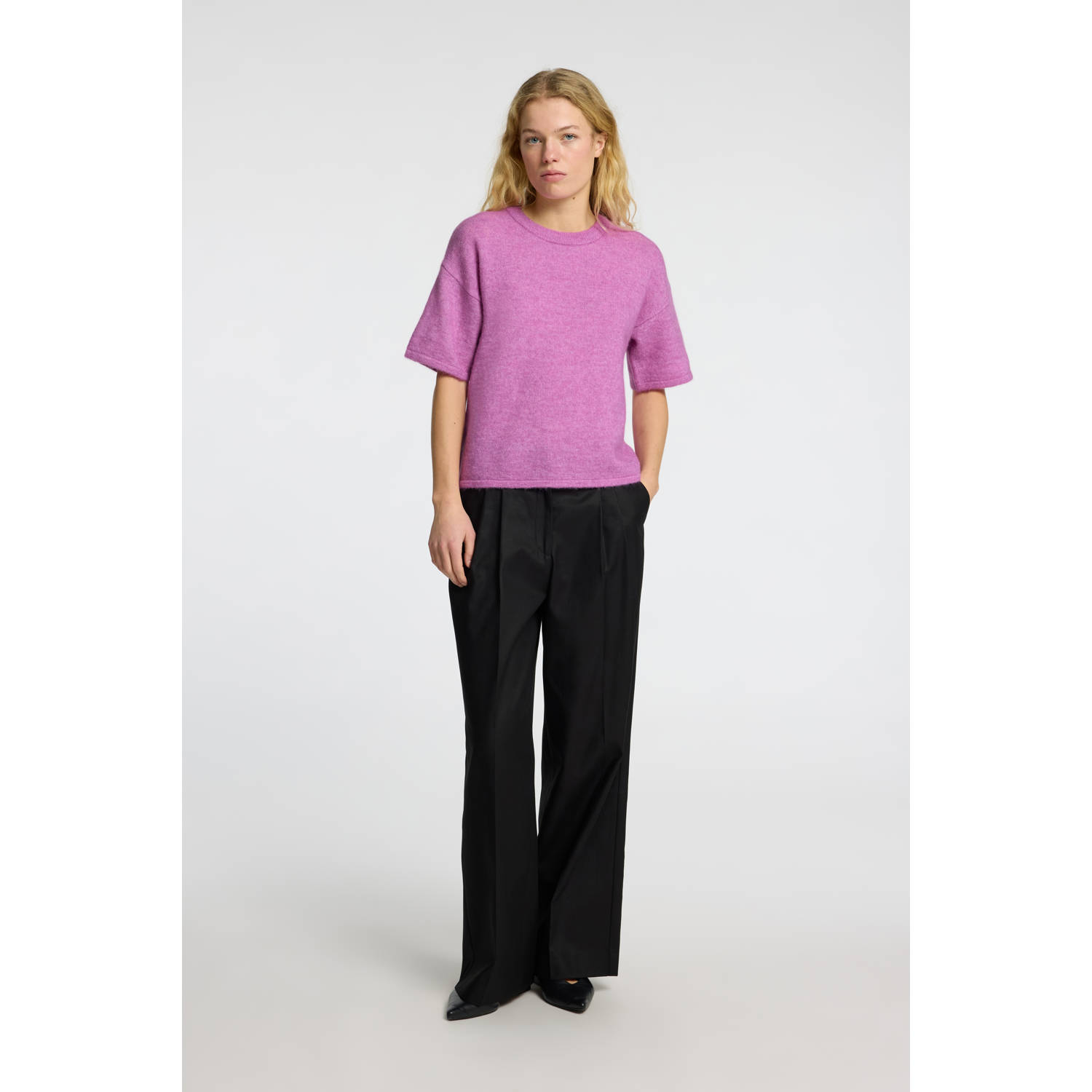 SELECTED FEMME wollen pullover trui rosÃ© gebreid
