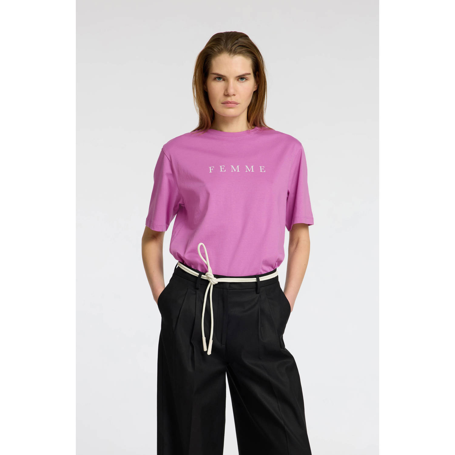 Selected Femme Oversized T-shirt met labelprint model 'VILJA'