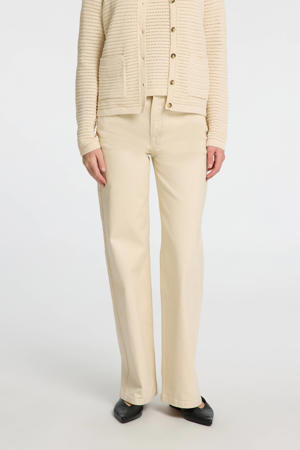 high waist wide leg jeans ecru