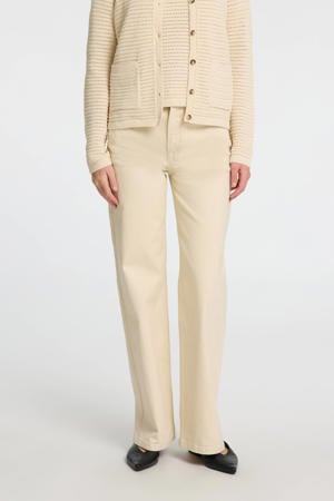 high waist wide leg jeans ecru