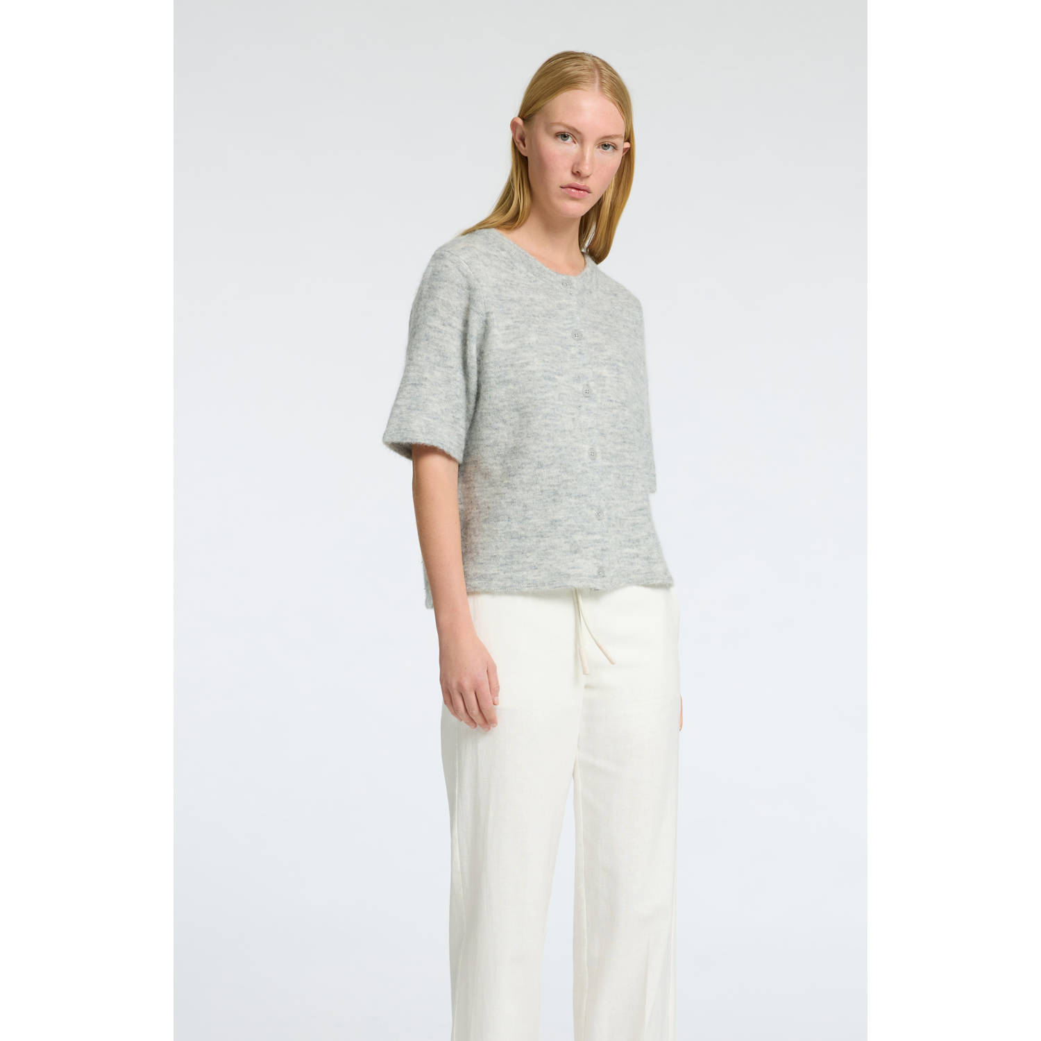 SELECTED FEMME gebreid vest grijs