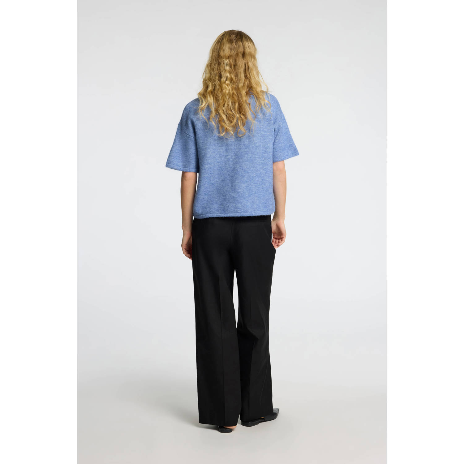 SELECTED FEMME wollen pullover trui blauw gebreid