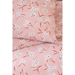 katoenen dekbedovertrek 1-persoons roze (140x220 cm)