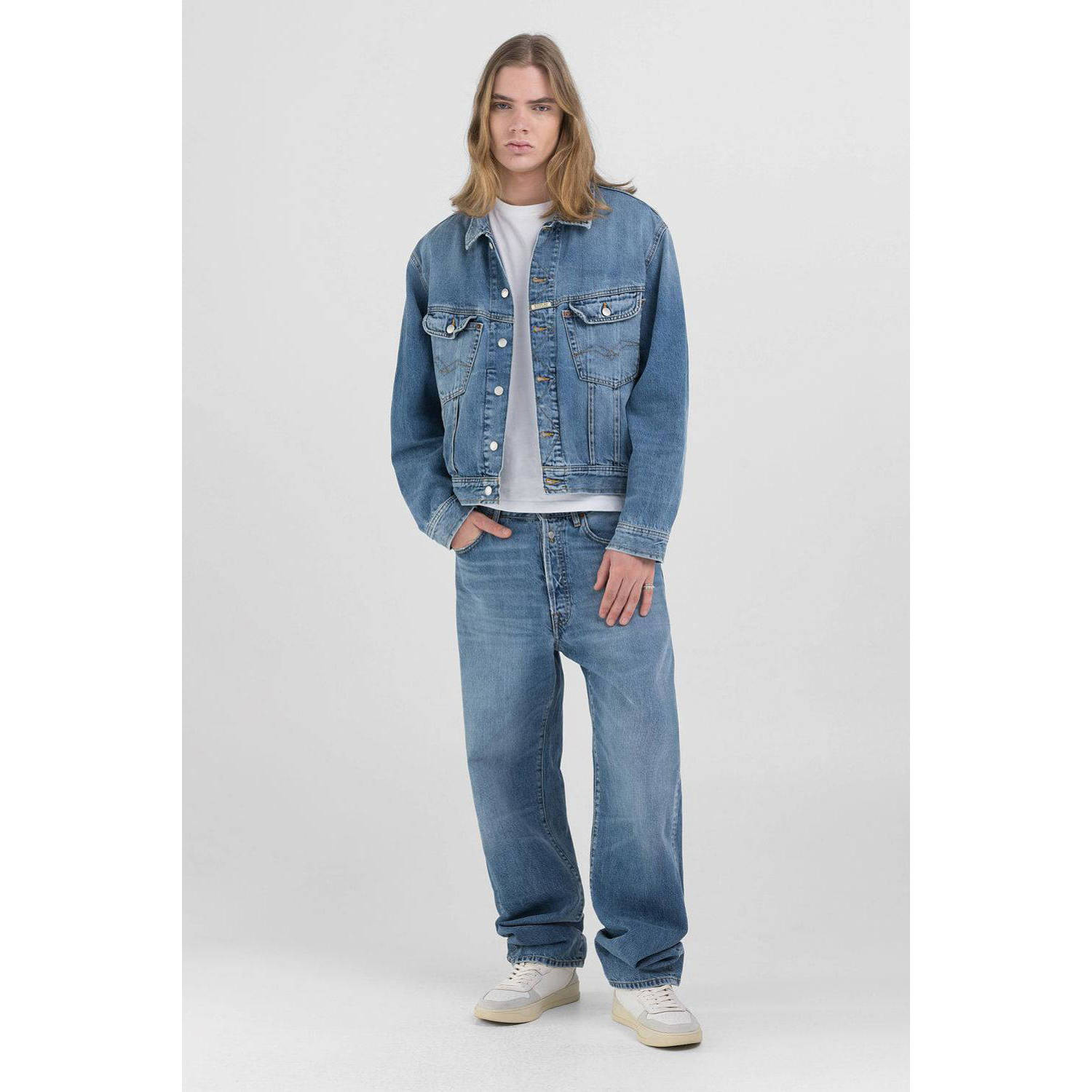 REPLAY spijkerjas medium blue denim