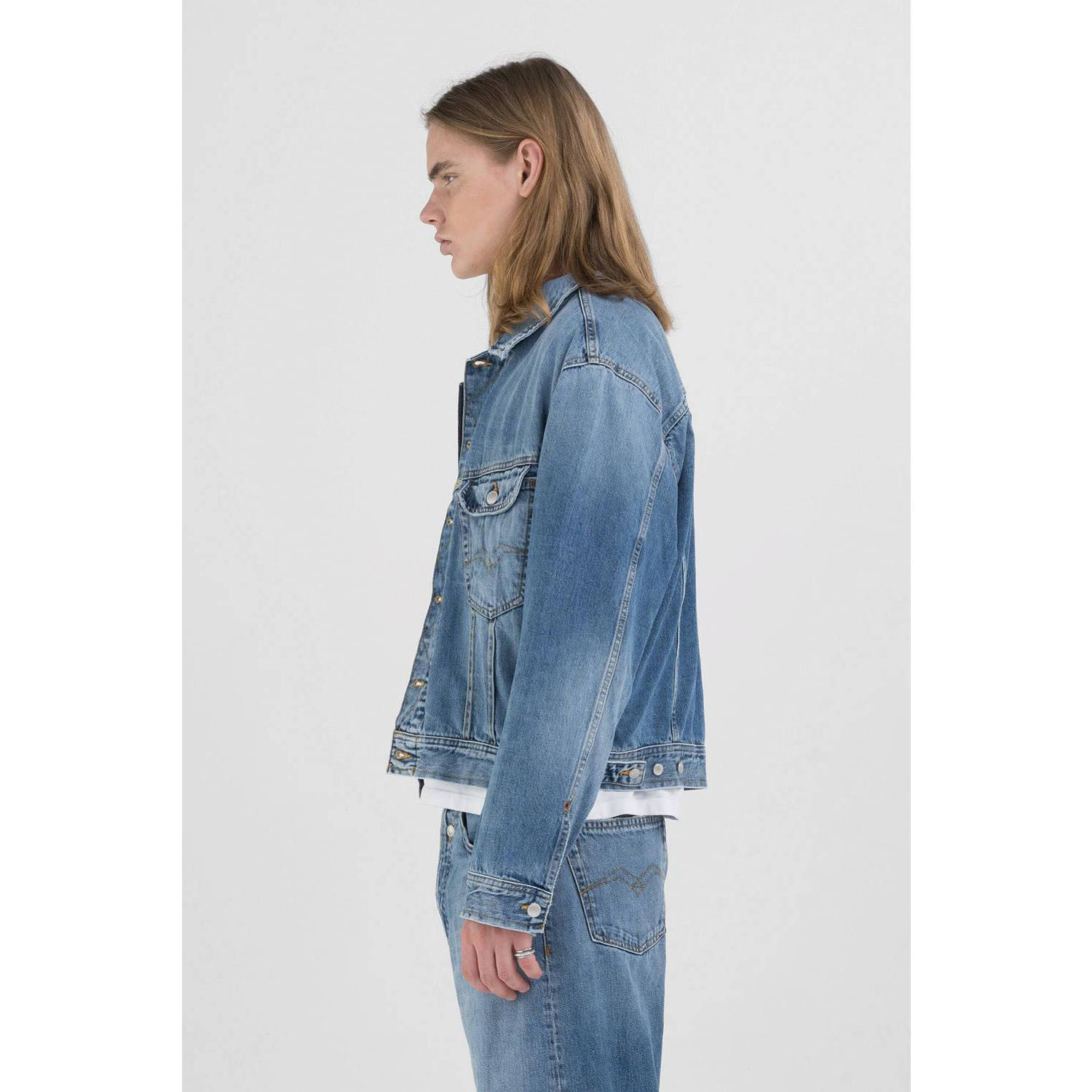 REPLAY spijkerjas medium blue denim