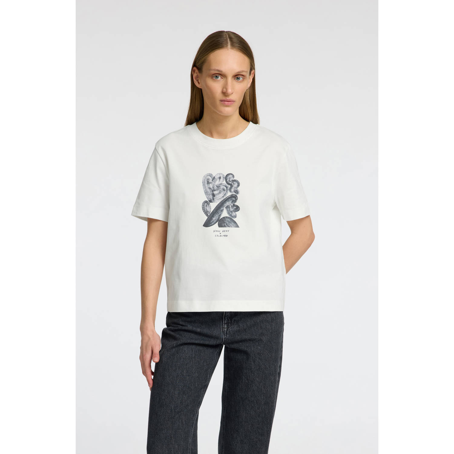 Selected Femme T-shirt met ronde hals model 'ESSENTIAL'