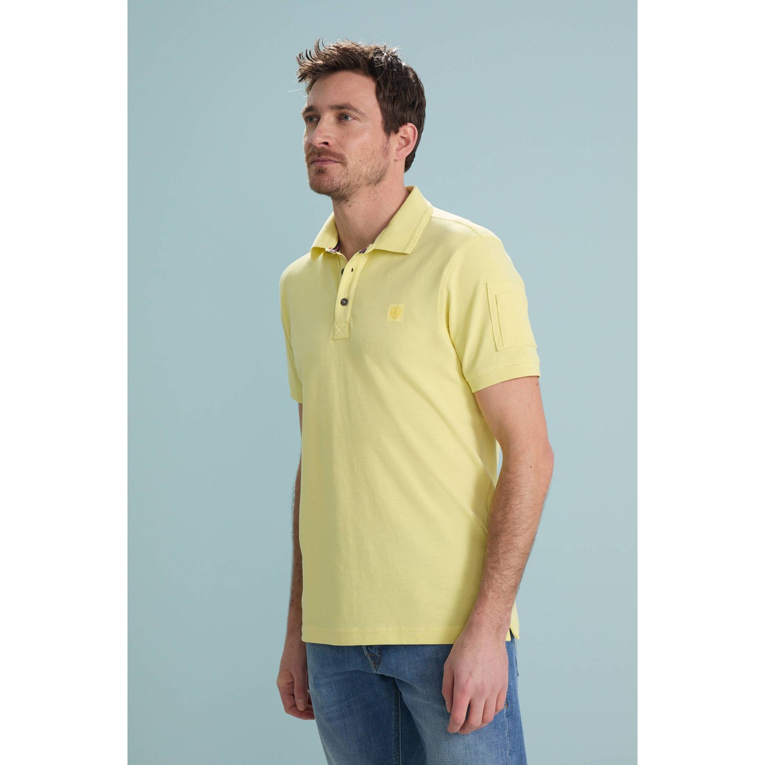 LERROS regular polo geel