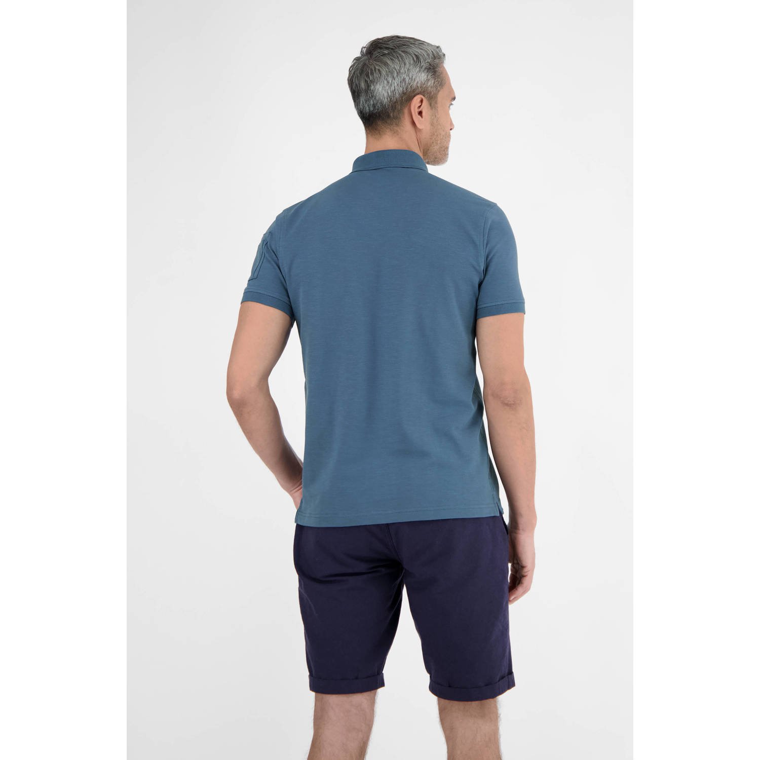 LERROS regular polo donkerblauw