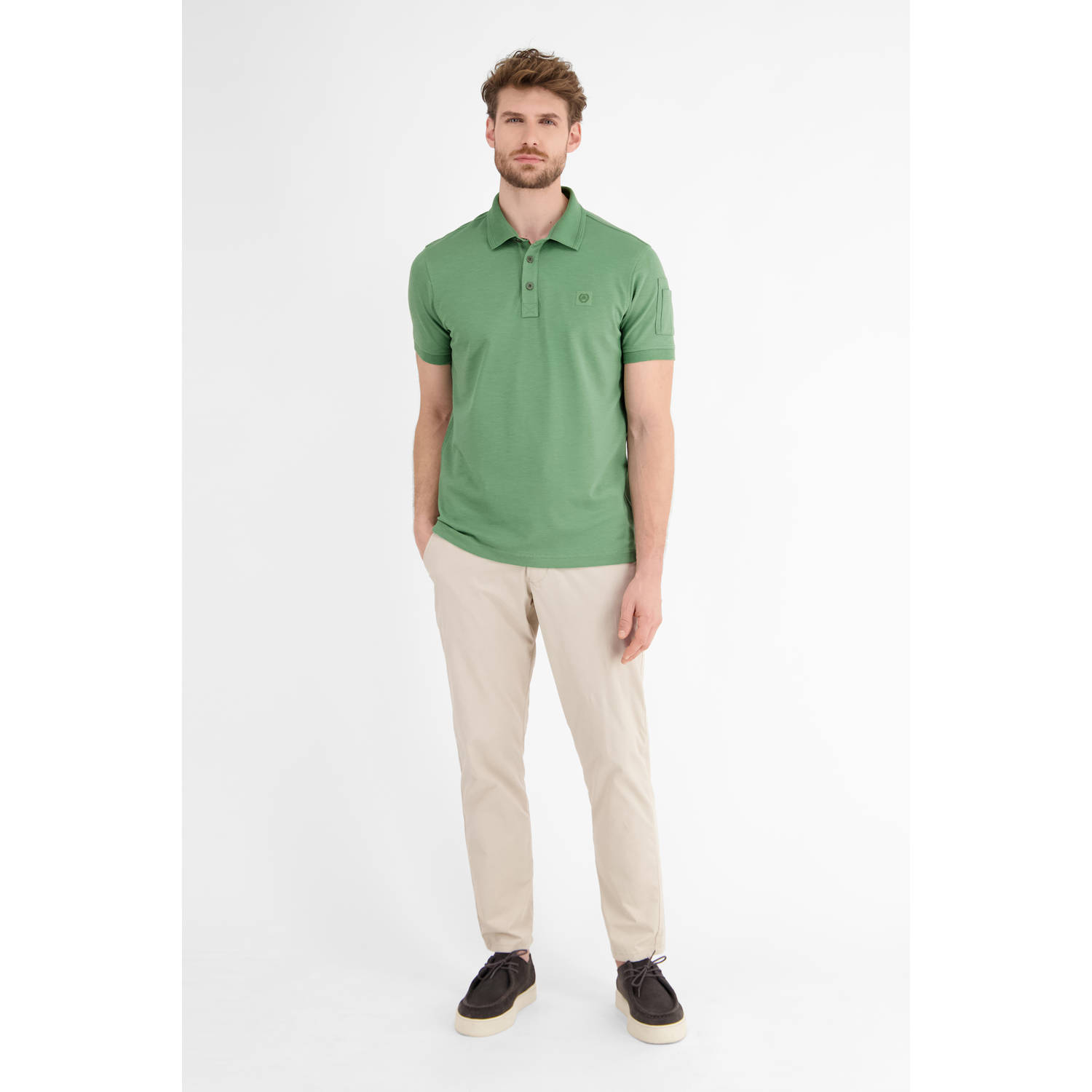 LERROS regular polo groen