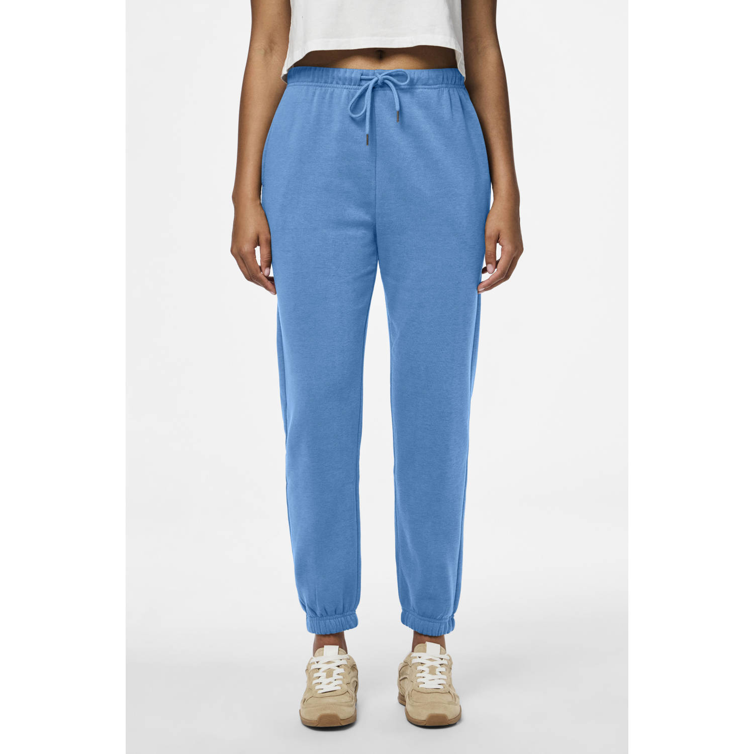 PIECES high waist regular fit sweatpant PCCHILLI azuurblauw