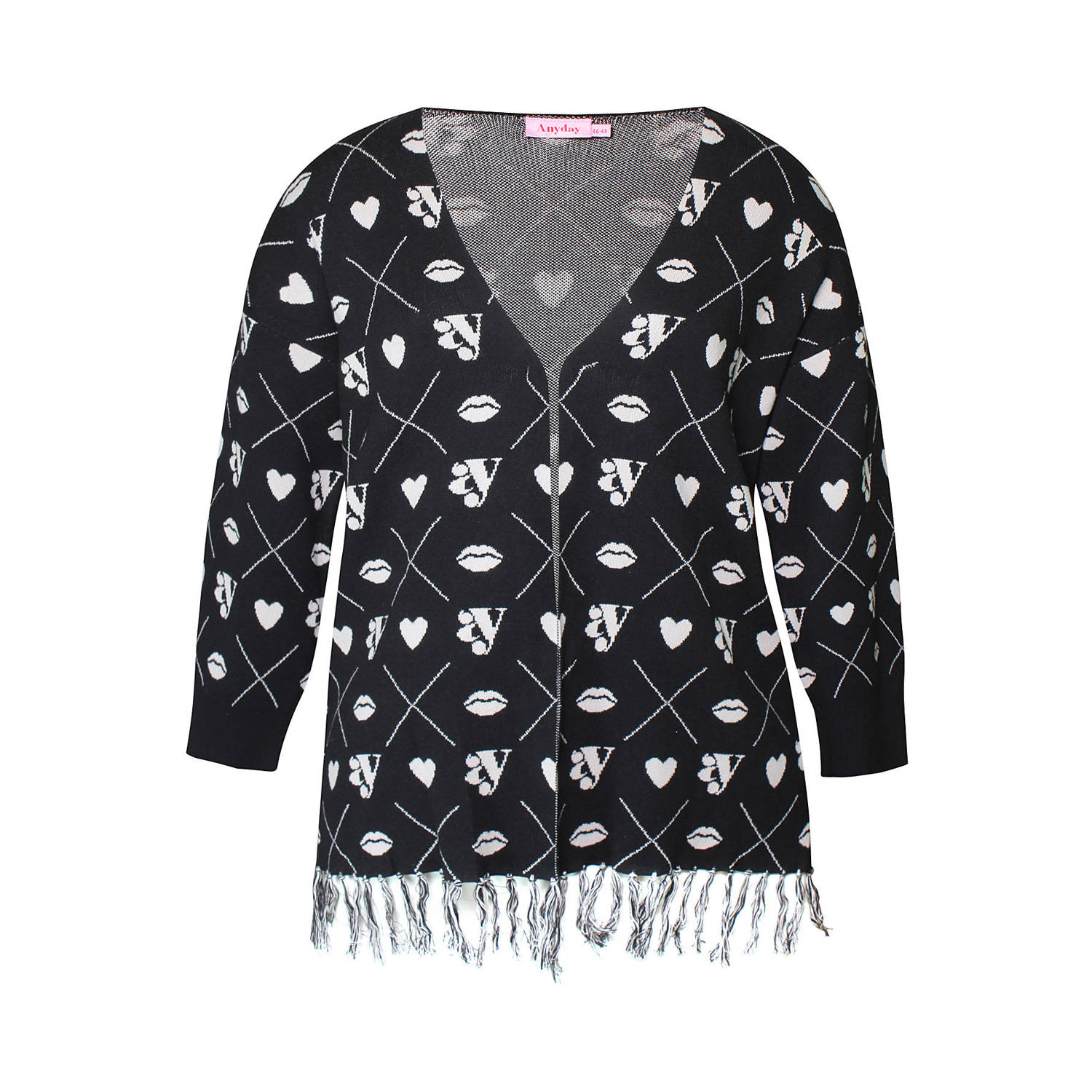 Anyday gebreid vest zwart