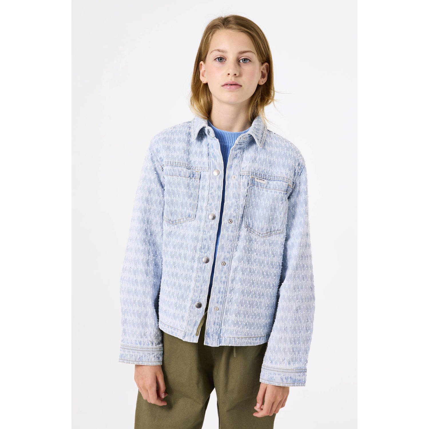Garcia Jeansjack met structuurpatroon