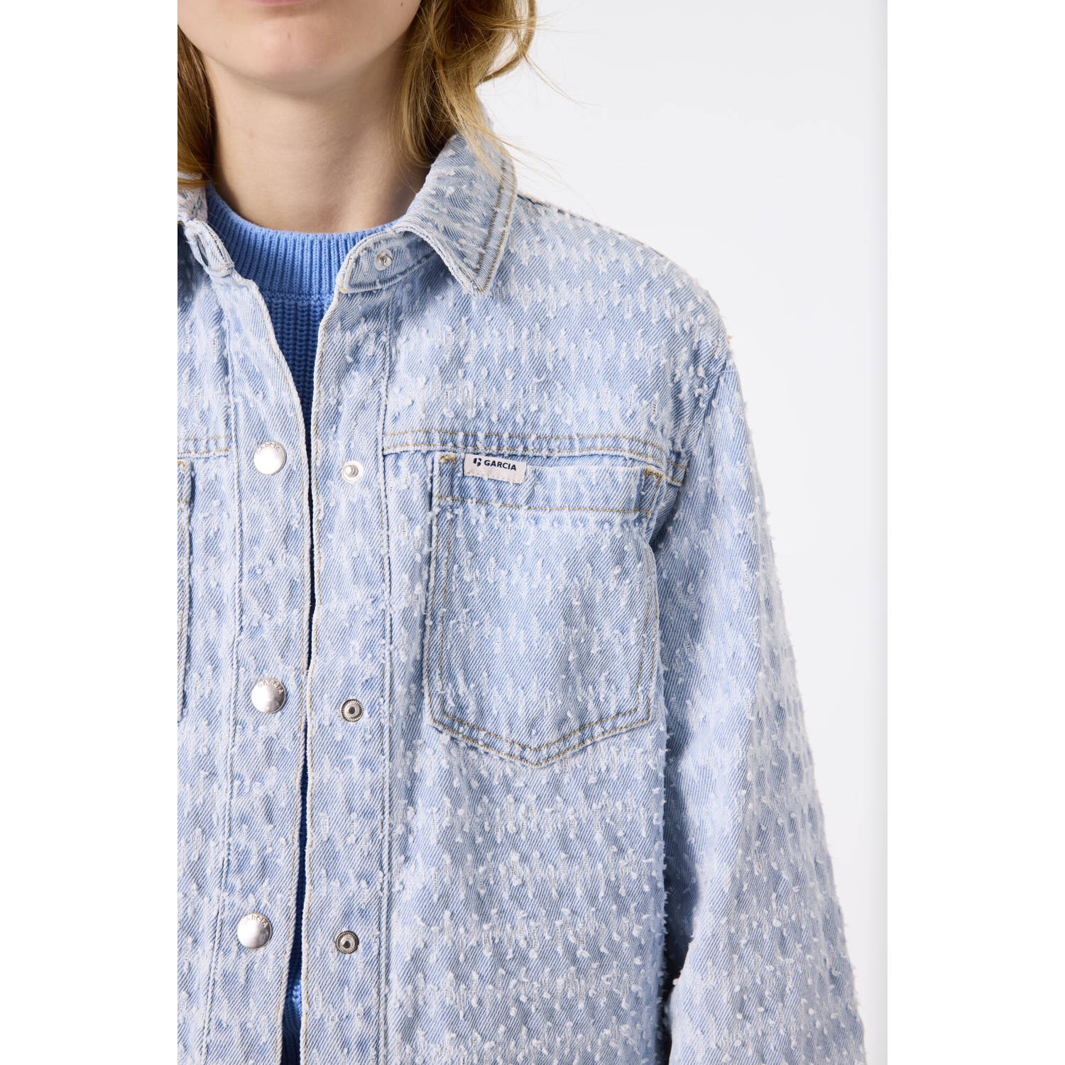 Garcia blouse light blue denim