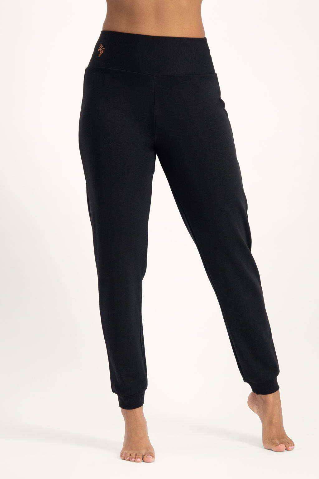 Zwarte dames Urban Goddess yoga sportbroek Ojas van lyocell met regular fit en regular waist