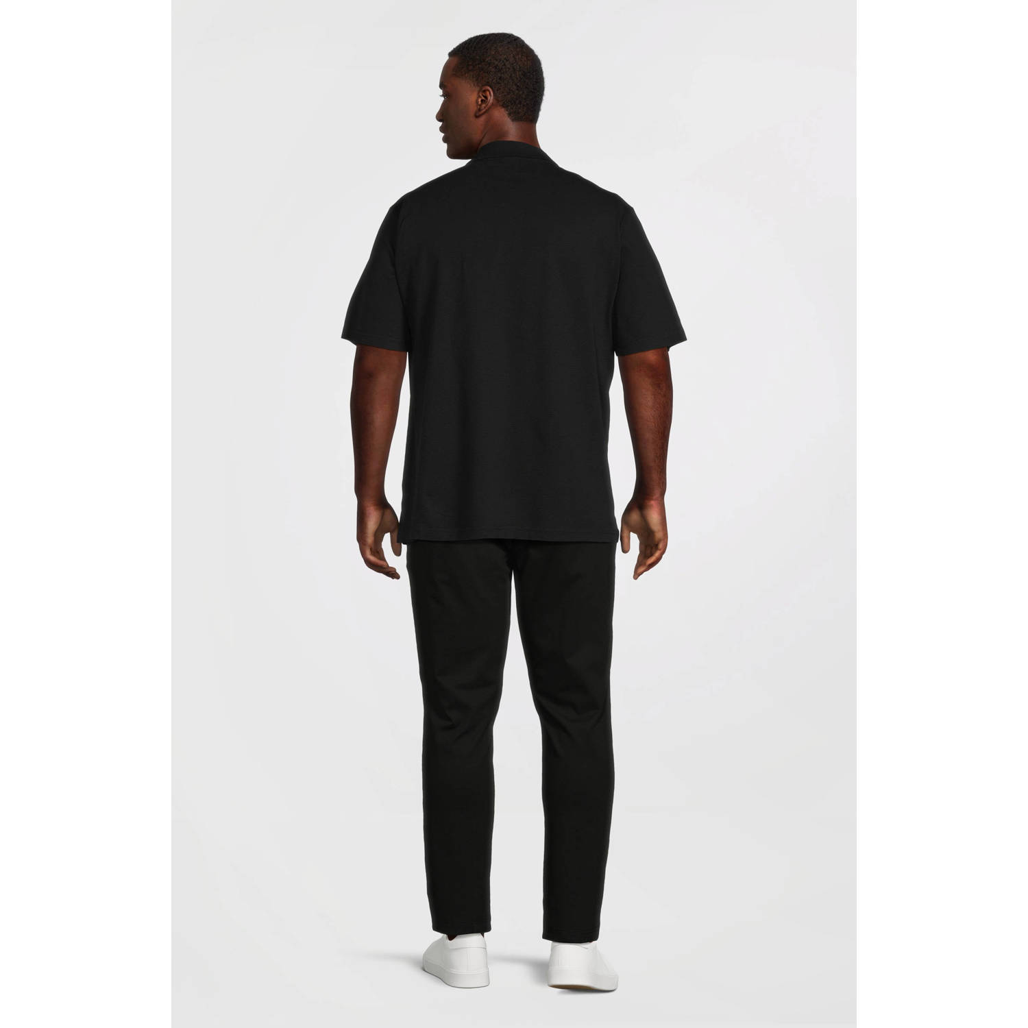 LERROS PLUS SIZE regular polo zwart