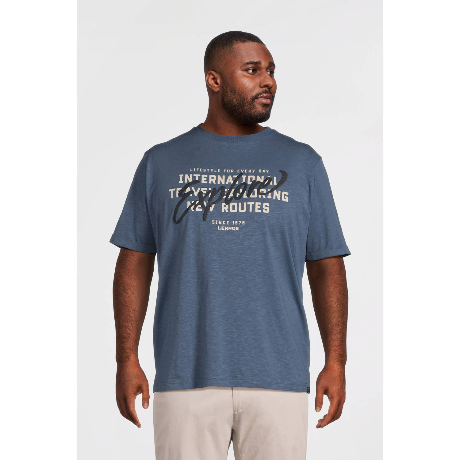 LERROS PLUS SIZE T-shirt blauw