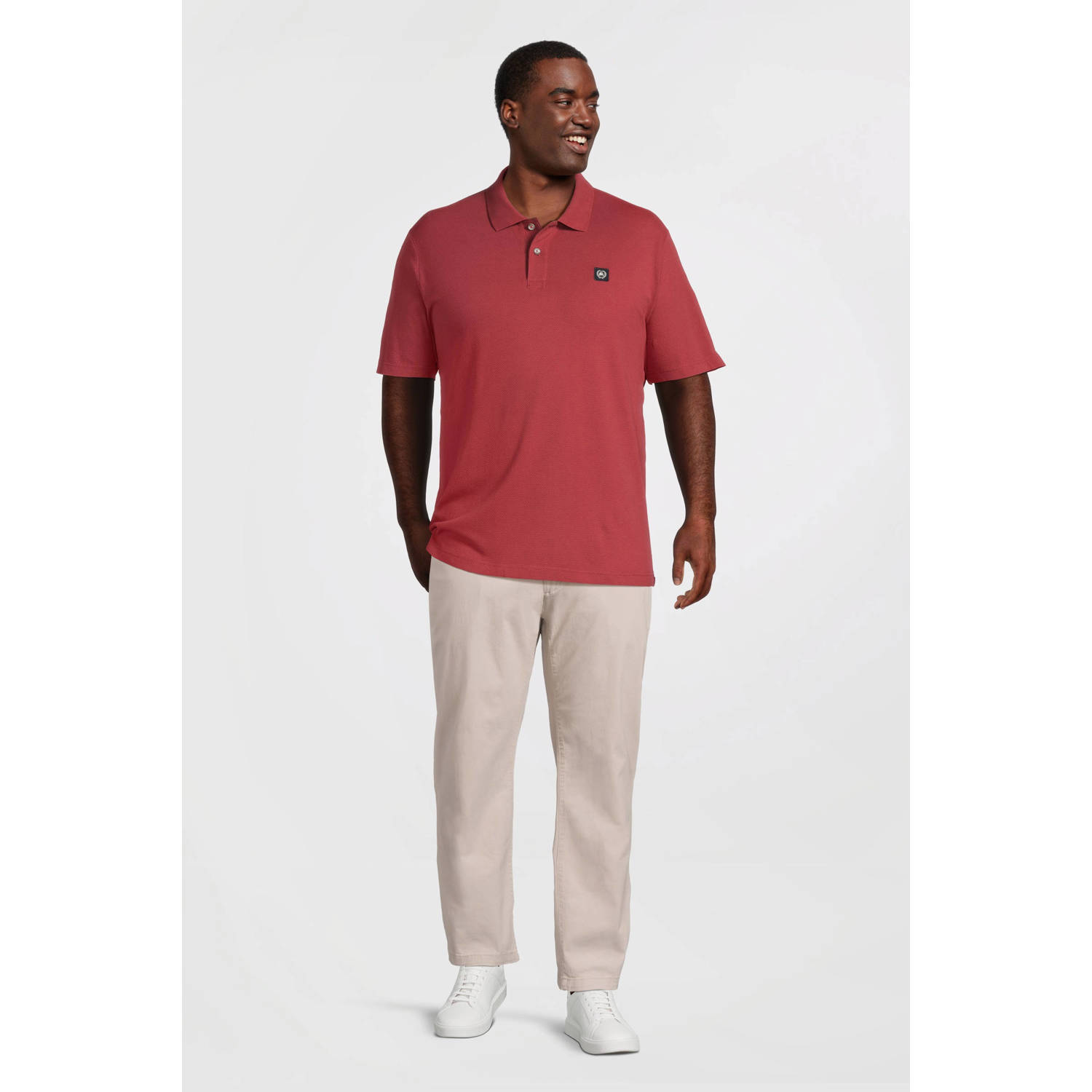LERROS PLUS SIZE regular polo rood