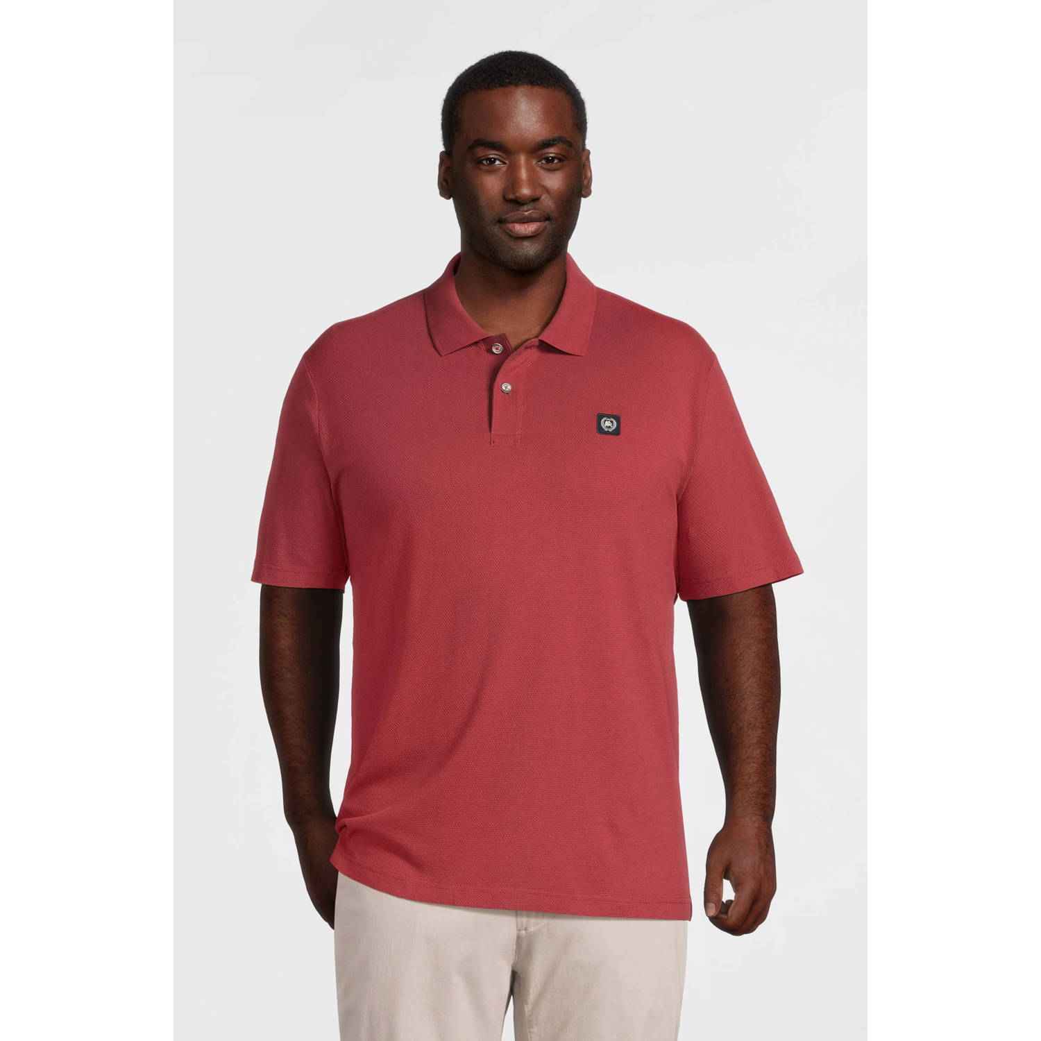 LERROS PLUS SIZE regular polo rood
