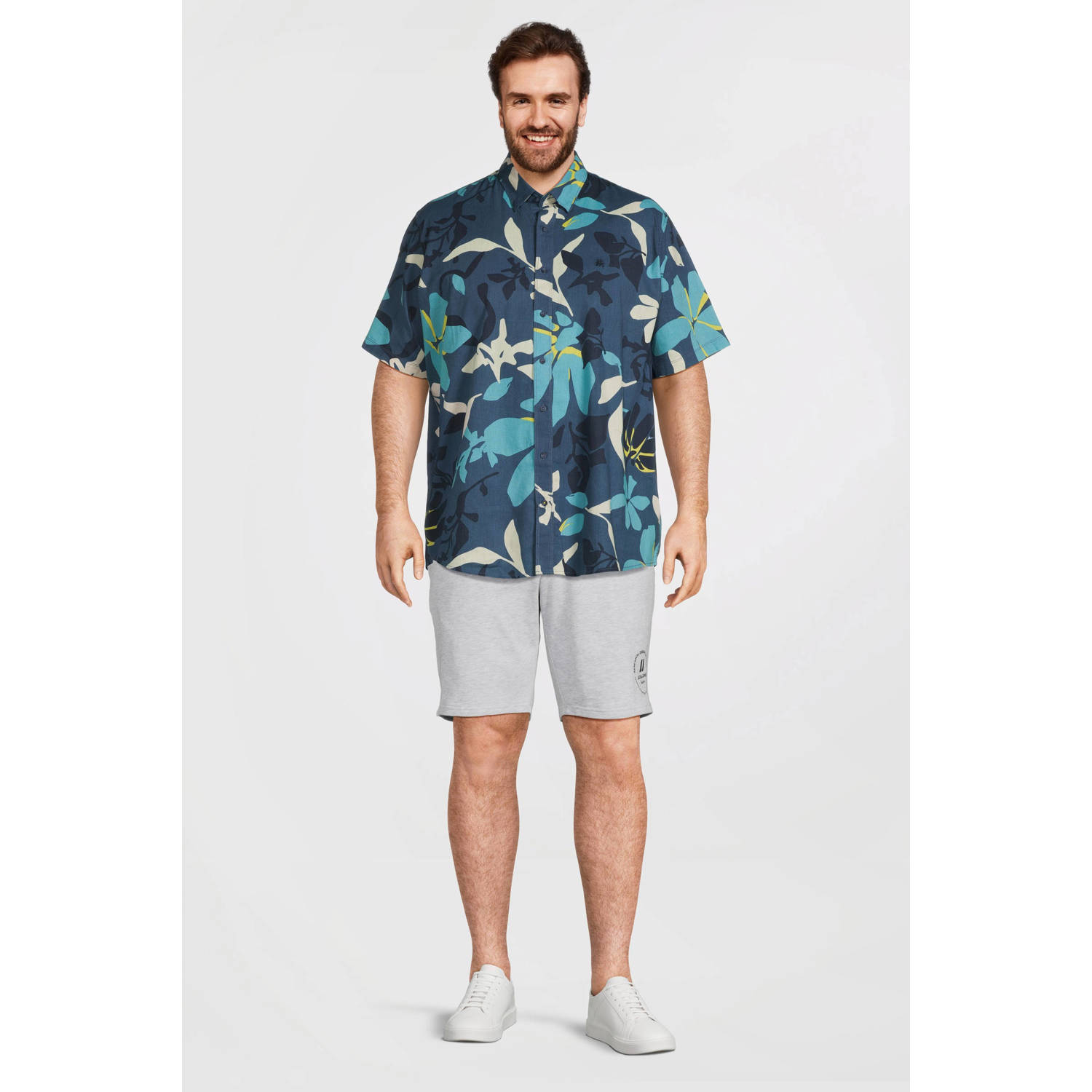 LERROS PLUS SIZE casual overhemd blauw