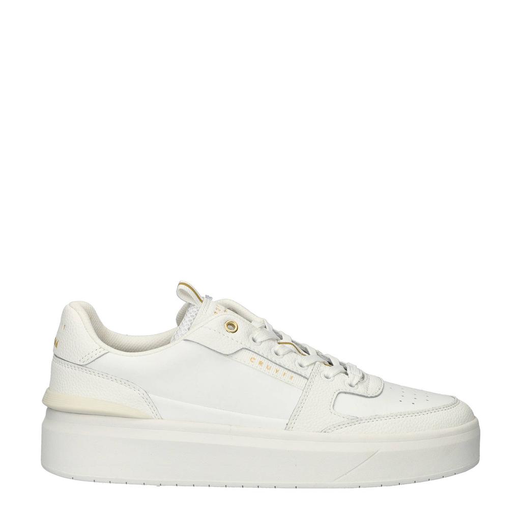 Witte heren Cruyff Endorsed Tennis leren sneakers met veters
