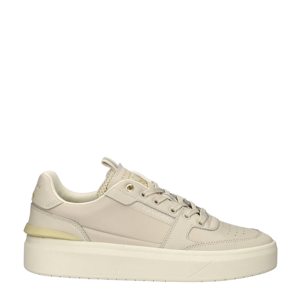 Beige heren Cruyff Endorsed Tennis leren sneakers met veters