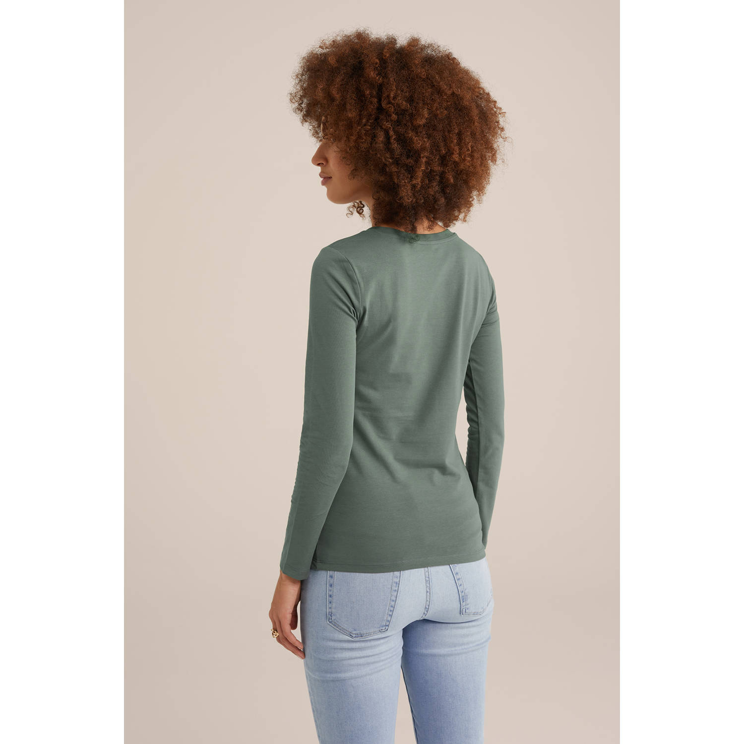 WE Fashion WE Fundamentals longsleeve grijsgroen