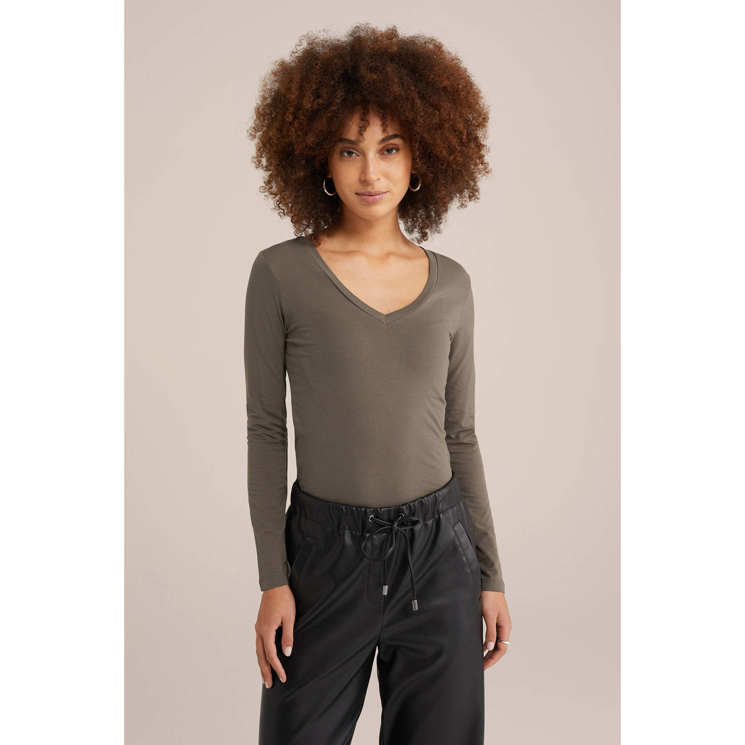 WE Fashion WE Fundamentals longsleeve bruin