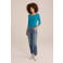 WE Fashion driekwarts mouw top blauw