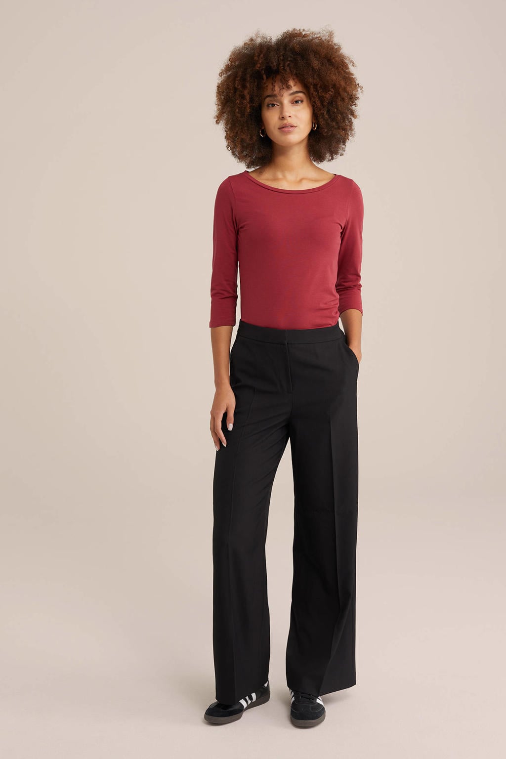 Rode dames WE Fashion top met effen